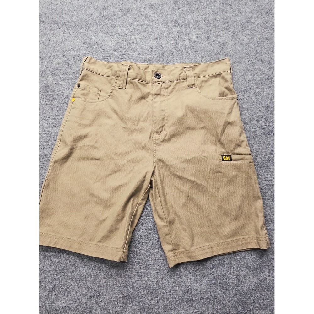 Caterpillar Cat Workwear Shorts Mens Size 34 Tan Zip Pocket